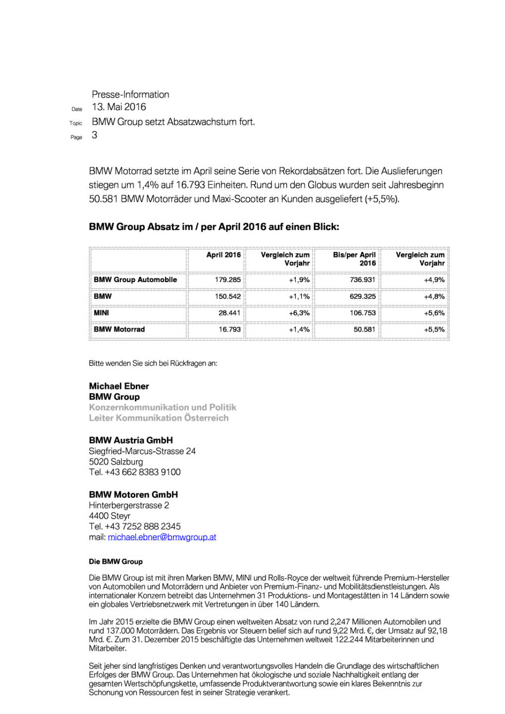 BMW Group setzt Absatzwachstum fort, Seite 3/4, komplettes Dokument unter http://boerse-social.com/static/uploads/file_1057_bmw_group_setzt_absatzwachstum_fort.pdf