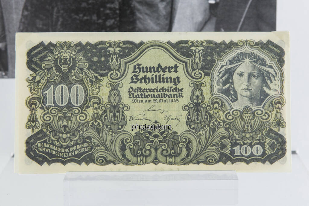 100-Schilling-Note aus dem Jahr 1945, © finanzmarktfoto.at/Martina Draper (15.04.2013) 