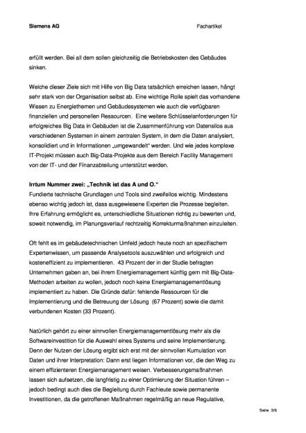 Siemens: Big Data zieht ins Gebäude ein, Seite 3/6, komplettes Dokument unter http://boerse-social.com/static/uploads/file_1060_siemens_big_data_zieht_ins_gebaude_ein.pdf (13.05.2016) 
