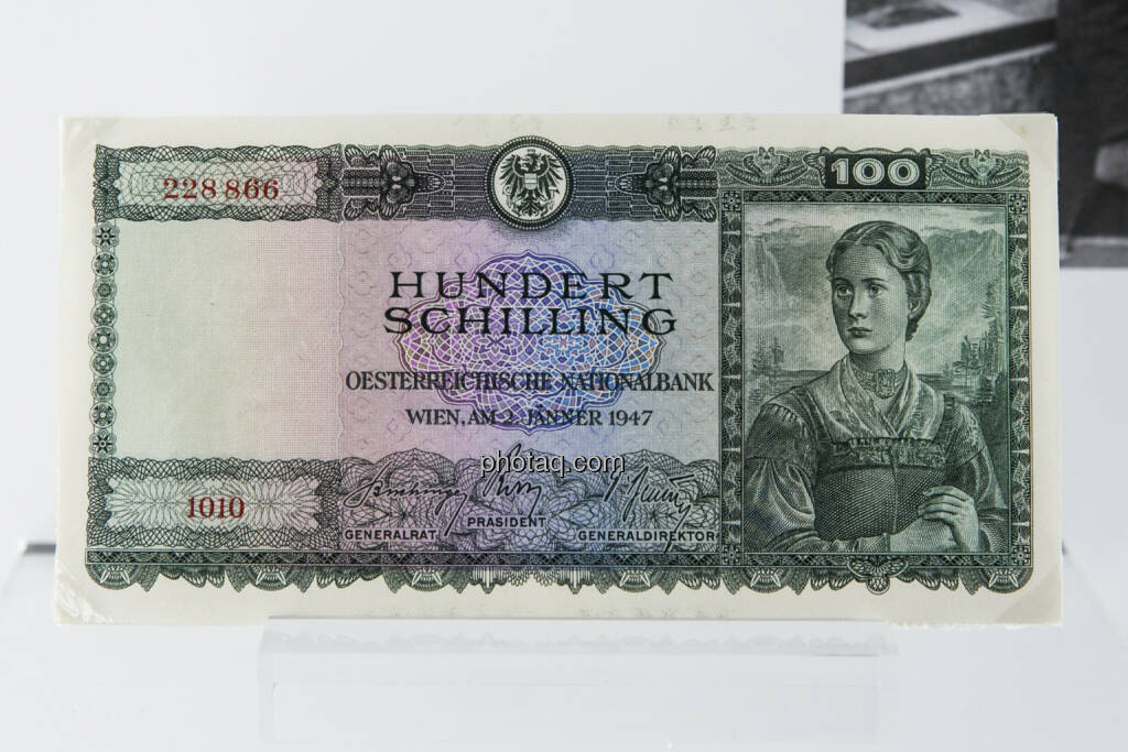 100-Schilling-Note aus dem Jahr 1947, © finanzmarktfoto.at/Martina Draper (15.04.2013) 