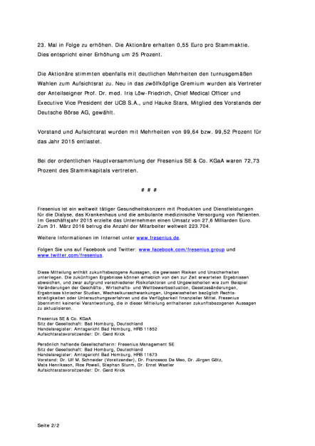 Fresenius: Ausblick für 2016, Seite 2/2, komplettes Dokument unter http://boerse-social.com/static/uploads/file_1062_fresenius_ausblick_fur_2016.pdf (13.05.2016) 