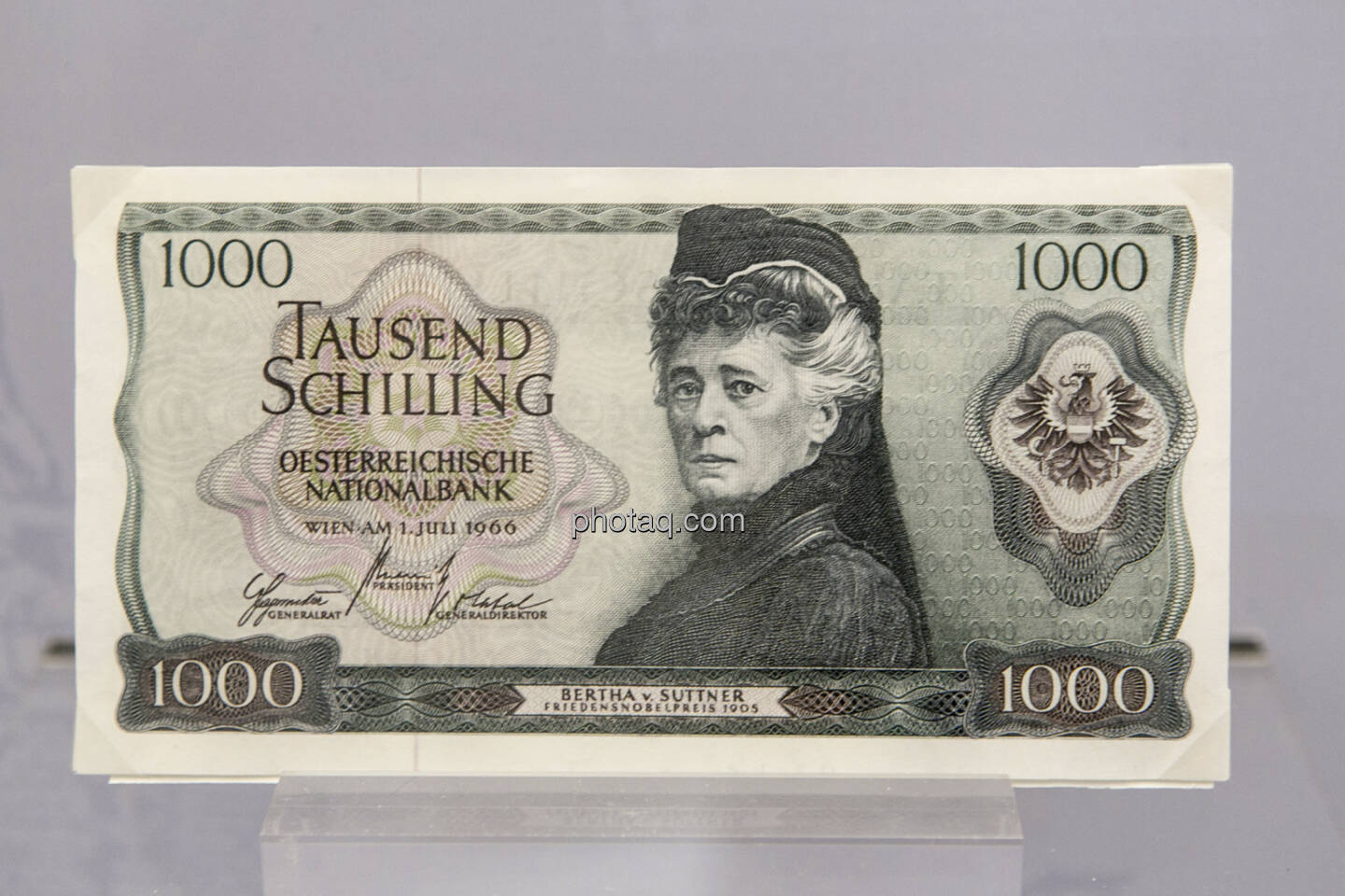 1.000 Schilling Note aus dem Jahr 1966, Bertha v. Suttner