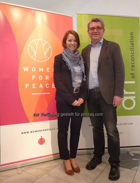 Nina Missethon (Management Women for Peace Konferenz), Hannes Missethon (Gründer Initiative Art of Reconciliation) : „Women for Peace“-Konferenz bringt 3 Friedensnobelpreisträgerinnen und UN Sonderbeauftragte nach Graz : Fotocredit: AoR/WfP, © Aussender (17.05.2016) 