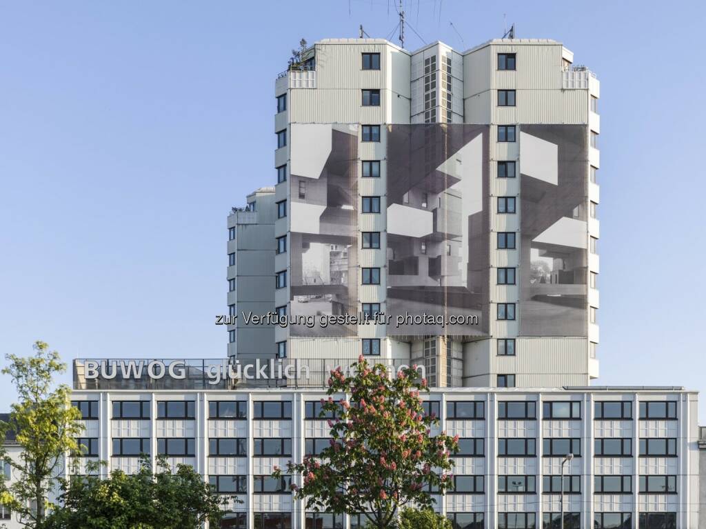 Fassade Hietzinger Kai : Buwog-Zentrale mit Fassaden-Kunstprojekt : Fotocredit: Buwog/Stephan Huger, © Aussendung (18.05.2016) 