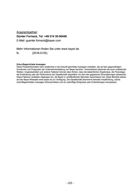 Bayer: Gespräche über eine Übernahme von Monsanto, Seite 2/2, komplettes Dokument unter http://boerse-social.com/static/uploads/file_1078_bayer_gesprache_uber_eine_ubernahme_von_monsanto.pdf (19.05.2016) 