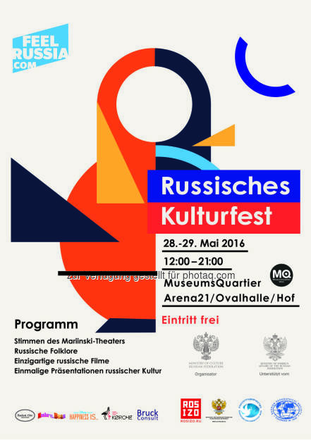 Plakat „Feel Russia“ : Russisches Kulturfestival «Feel Russia» im MuseumsQuartier Ende Mai : Fotocredit: Feel Russia (20.05.2016) 