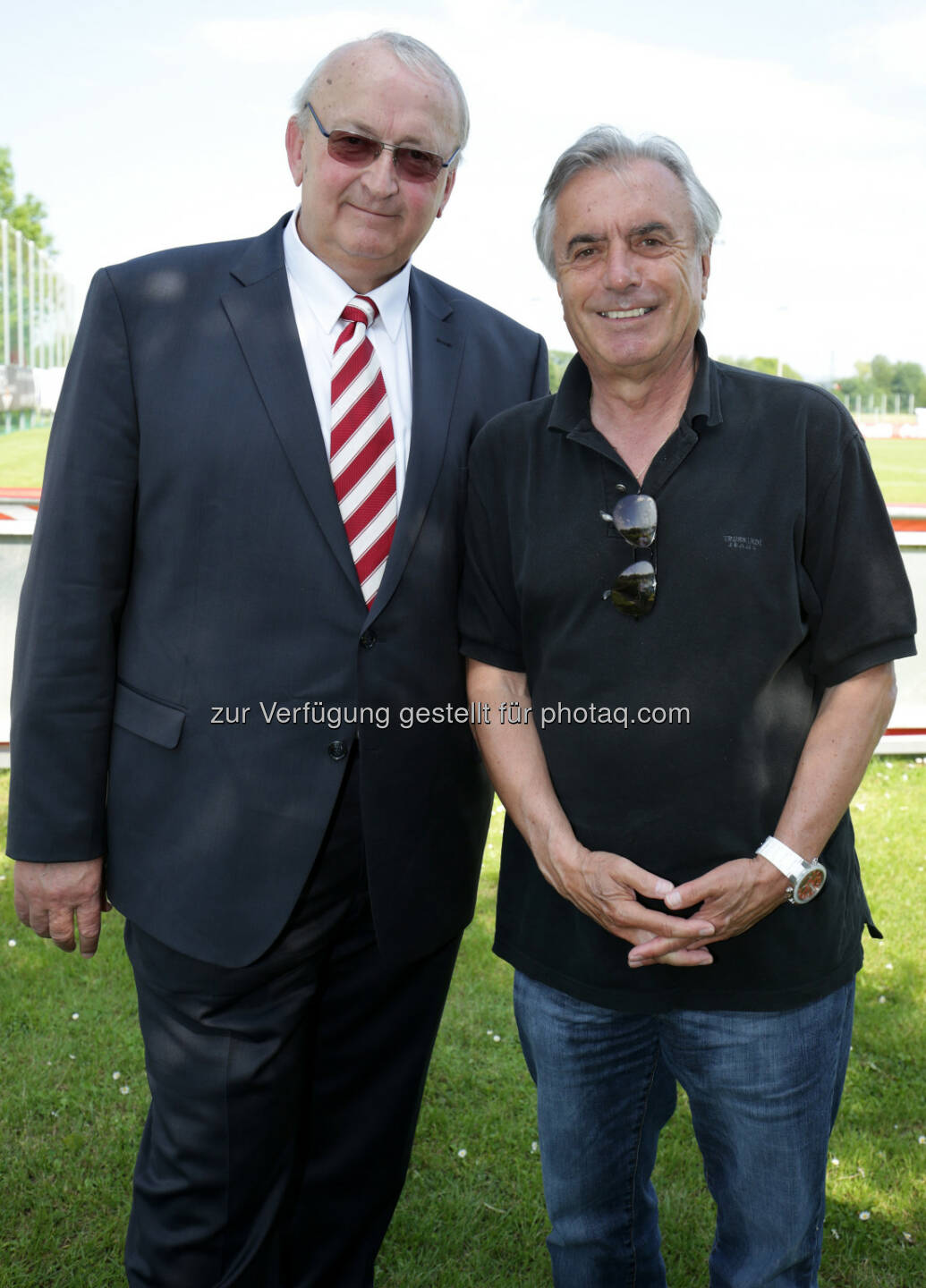 Johann Gartner (NÖFV-Präsident), Hans Huber (Ex-Chef ORF/Sport) :  Coca-Cola Cup Landesfinale in St. Pölten : Fotocredit: Coca-Cola/GEPA