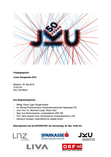 Linzer Klangwolke 2016 feiert 50 Jahre Johannes Kepler Universität, Seite 1/5, komplettes Dokument unter http://boerse-social.com/static/uploads/file_1119_linzer_klangwolke_2016_feiert_50_jahre_johannes_kepler_universitat.pdf (26.05.2016) 