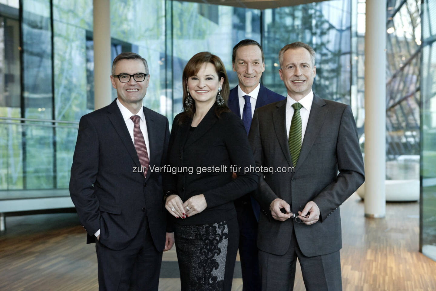 Andreas Grünbichler (Vorstandsdirektor), Susanne Riess (Generaldirektorin), Erwin Mollnhuber (Vorstandsdirektor), Gerald Hasler (Vorstandsdirektor) : Wüstenrot Gruppe schließt Geschäftsjahr 2015 mit Gewinn ab : Fotocredit: Wüstenrot