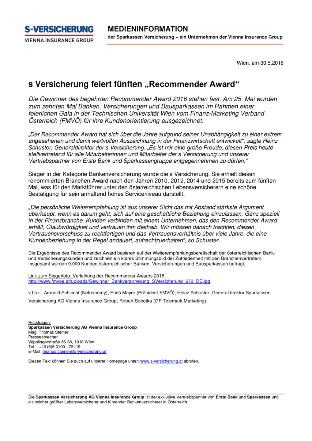 s Versicherung feiert fünften „Recommender Award“, Seite 1/1, komplettes Dokument unter http://boerse-social.com/static/uploads/file_1128_s_versicherung_feiert_funften_recommender_award.pdf