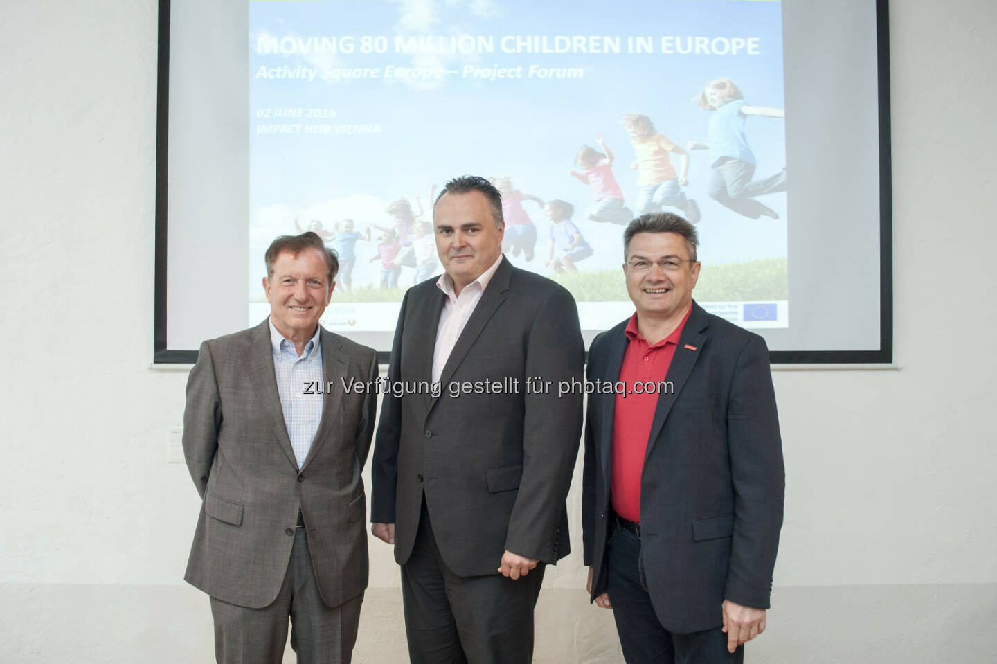 Herbert Kocher (BSO-Präsident), Hans Peter Doskozil (Sportminister), Hermann Krist (ASKÖ-Präsident) : Erstes Forum des Projektes „Activity Square Europe“ : Fotocredit: Jacqueline Godany