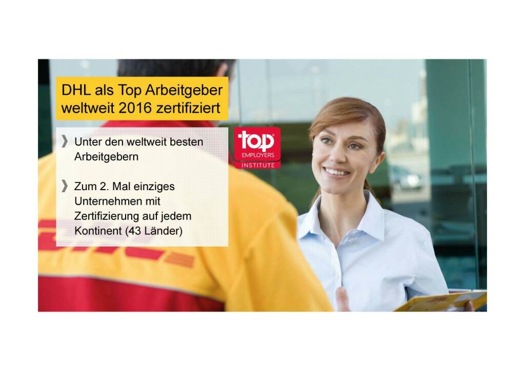 Deutsche Post - DHL als Top Arbeitgeber (02.06.2016) 