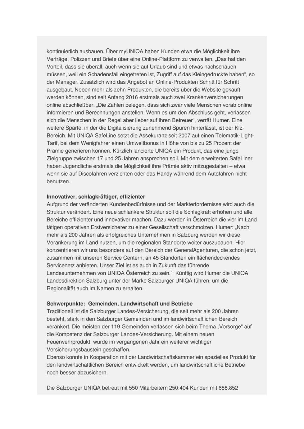 Uniqa: 2015 Nummer eins im Bundesland Salzburg, Seite 2/3, komplettes Dokument unter http://boerse-social.com/static/uploads/file_1164_uniqa_2015_nummer_eins_im_bundesland_salzburg.pdf