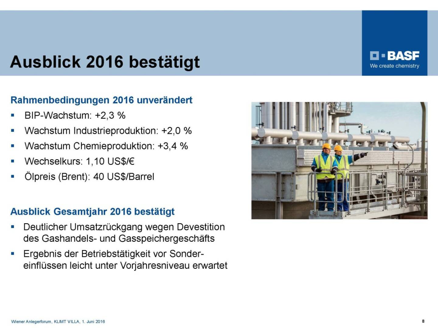 BASF - Ausblick 2016 bestätigt