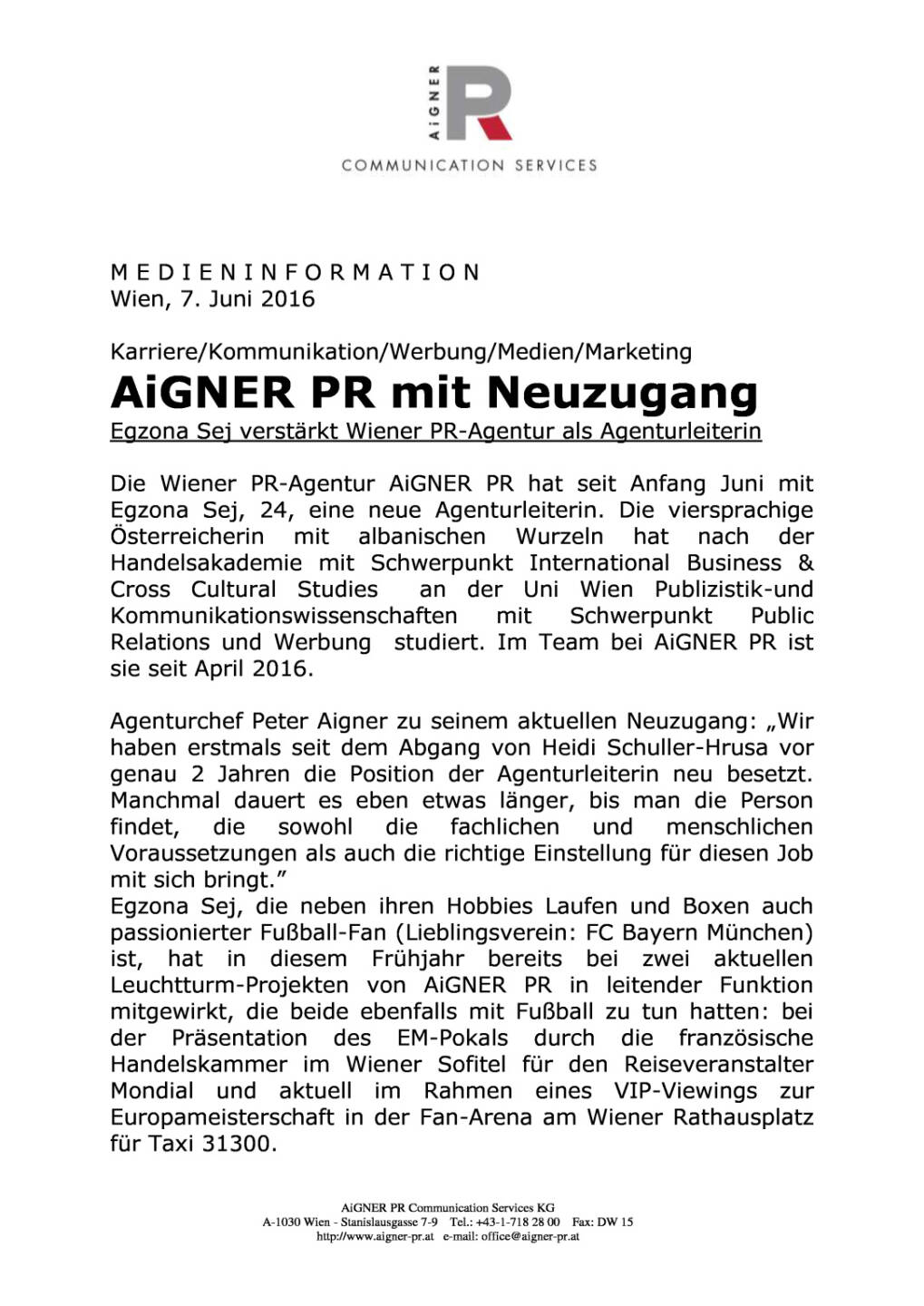 AiGNER PR mit Neuzugang, Seite 1/2, komplettes Dokument unter http://boerse-social.com/static/uploads/file_1176_aigner_pr_mit_neuzugang.pdf