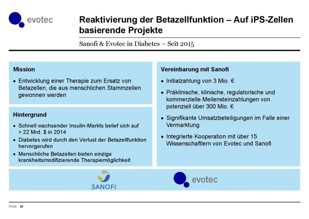 Evotec - Reaktivierung der Betazellfunktion (07.06.2016) 
