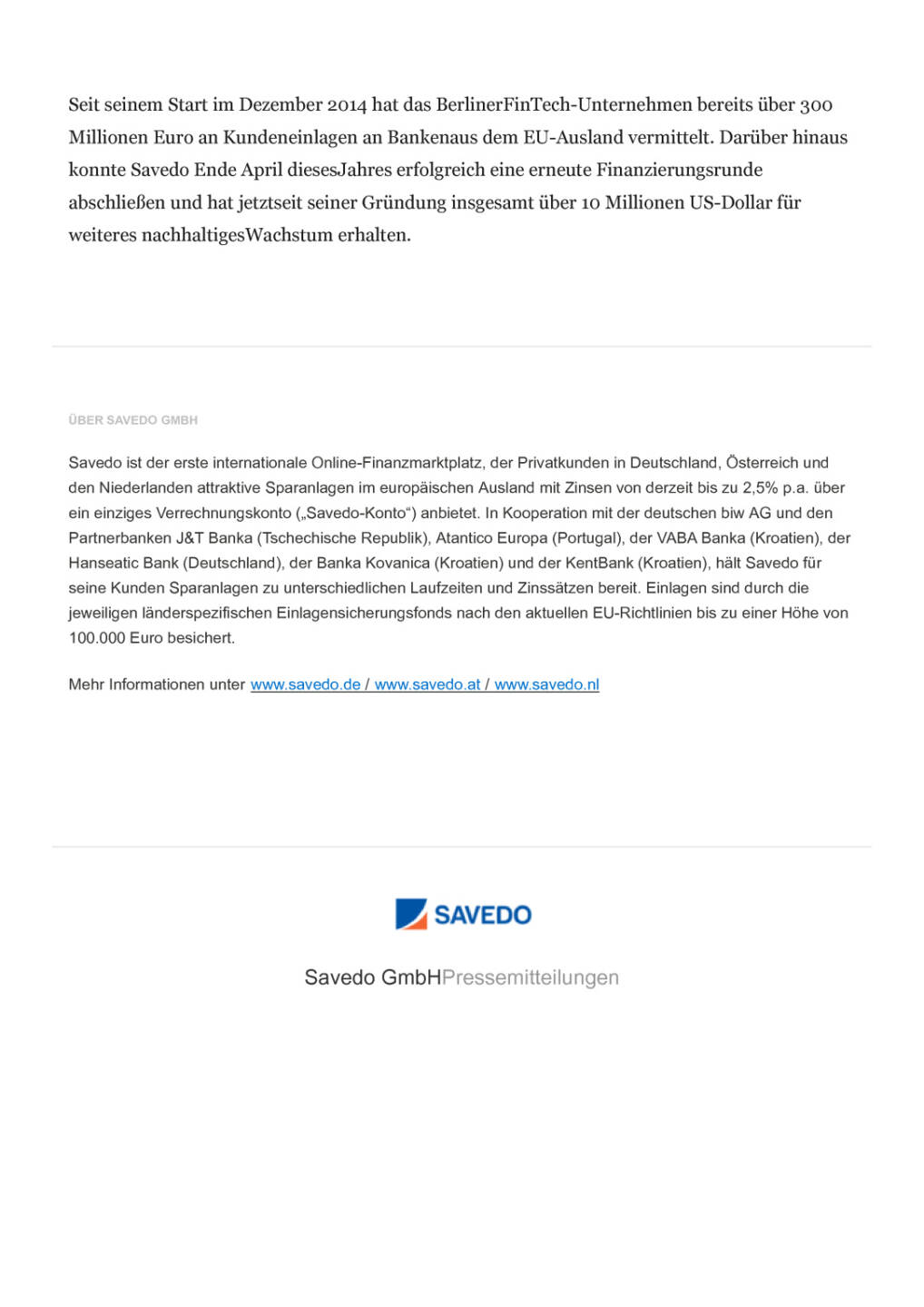 Savedo erh&auml;lt  Zins-Award 2016, Seite 2/2, komplettes Dokument unter http://boerse-social.com/static/uploads/file_1183_savedo_erhalt_zins-award_2016.pdf