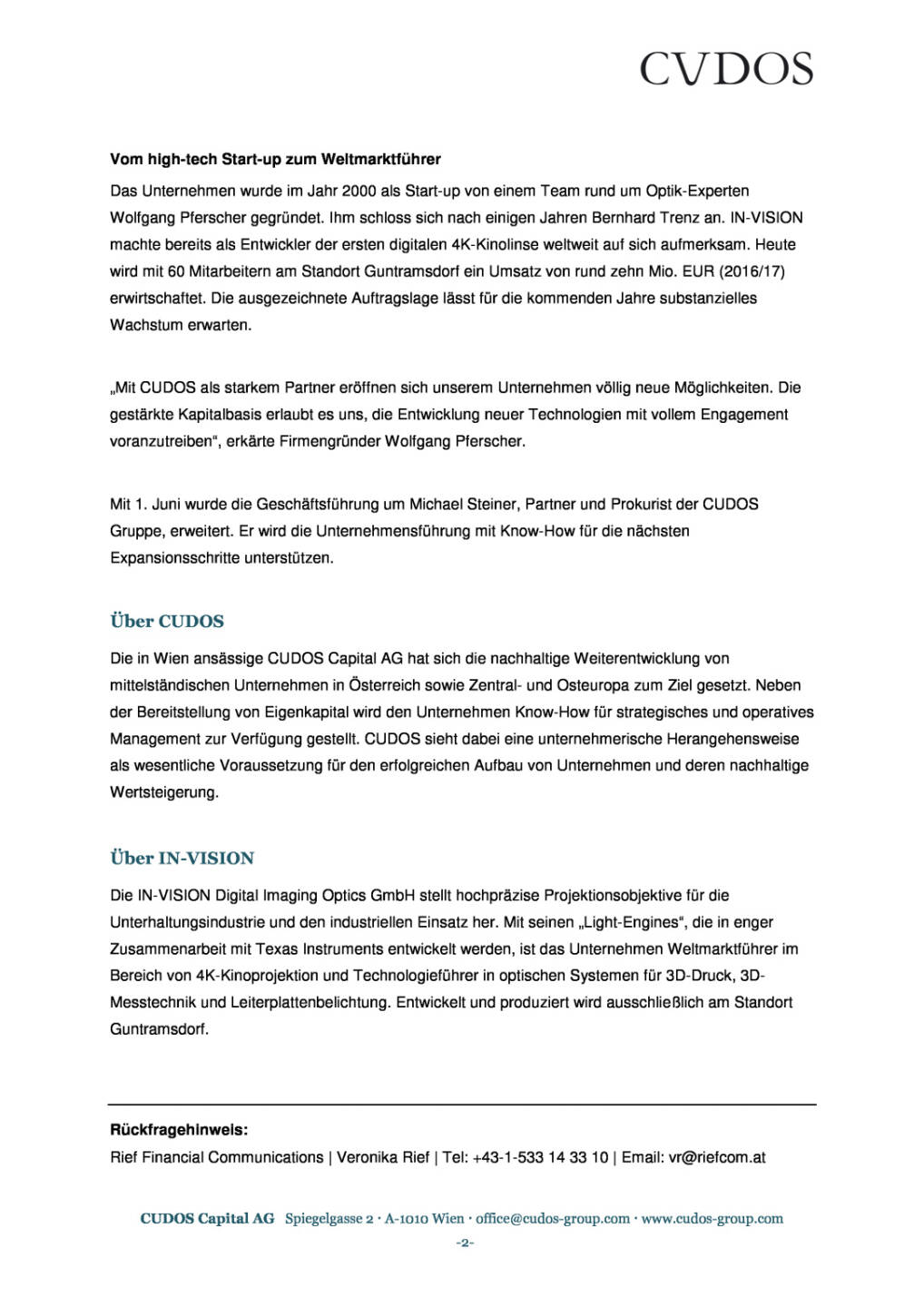  Cudos: Einstieg bei Optik-Spezialisten In-Vision, Seite 2/2, komplettes Dokument unter http://boerse-social.com/static/uploads/file_1187_cudos_einstieg_bei_optik-spezialisten_in-vision.pdf