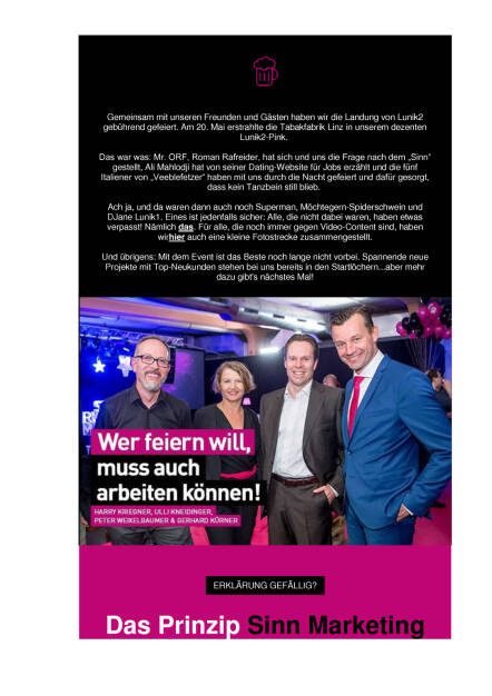 Lunik2 Marketing Services : Rückblick - Die Party des Jahres, Seite 2/6, komplettes Dokument unter http://boerse-social.com/static/uploads/file_1192_lunik2_marketing_services_ruckblick_-_die_party_des_jahres.pdf (09.06.2016) 