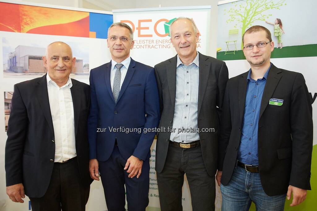 Kurt Mühlböck (GF Mühlböck Holztrocknungsanlagen GmbH), Robert Pichler (Obmann DECA -Dienstleister Energieeffizienz & Contracting Austria), Christian Rakos (GF Save Energy Austria GmbH), Johannes Wahlmüller (Energie- und Klimasprecher, Global 2000) : Rettungspaket für die Energieeffizienz : Ohne Reform erleidet das Energieeffizienzgesetz Schiffbruch : Fotocredit: Save Energy Austria/APA-Fotoservice/Preiss, © Aussendung (10.06.2016) 