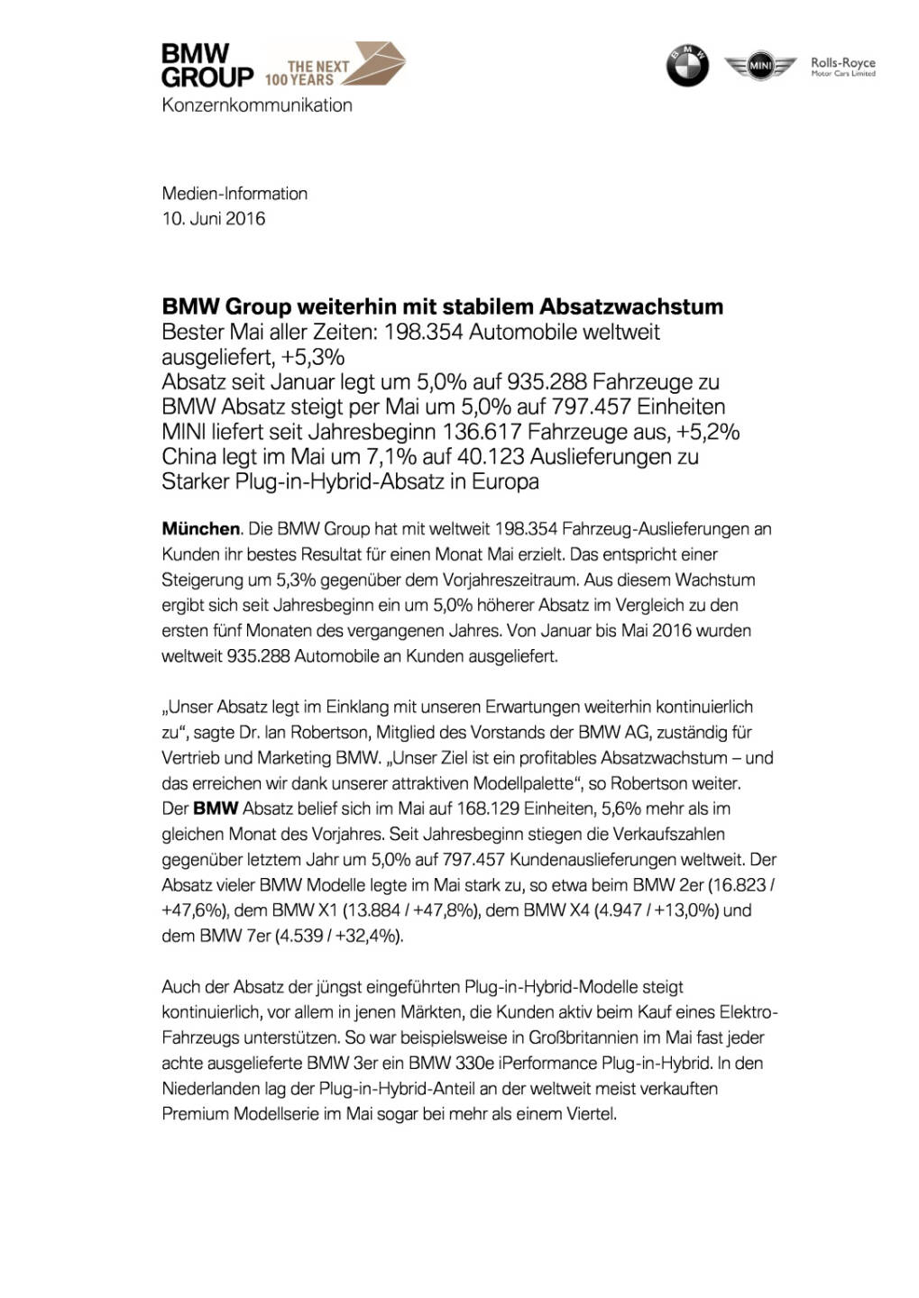 BMW Group weiterhin mit stabilem Absatzwachstum, Seite 1/4, komplettes Dokument unter http://boerse-social.com/static/uploads/file_1195_bmw_group_weiterhin_mit_stabilem_absatzwachstum.pdf