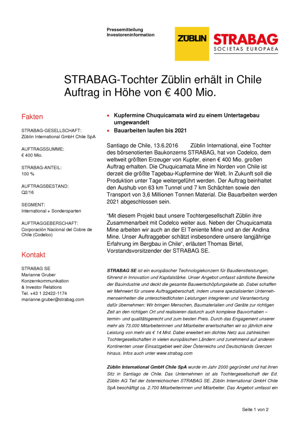 Strabag-Tochter Züblin erhält Auftrag in Chile, Seite 1/2, komplettes Dokument unter http://boerse-social.com/static/uploads/file_1201_strabag-tochter_zublin_erhalt_auftrag_in_chile.pdf