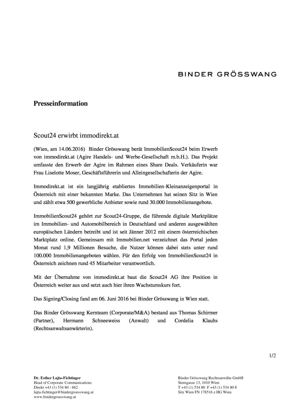 Binder Grösswang: Scout24 erwirbt immodirekt.at , Seite 1/2, komplettes Dokument unter http://boerse-social.com/static/uploads/file_1210_binder_grosswang_scout24_erwirbt_immodirektat.pdf