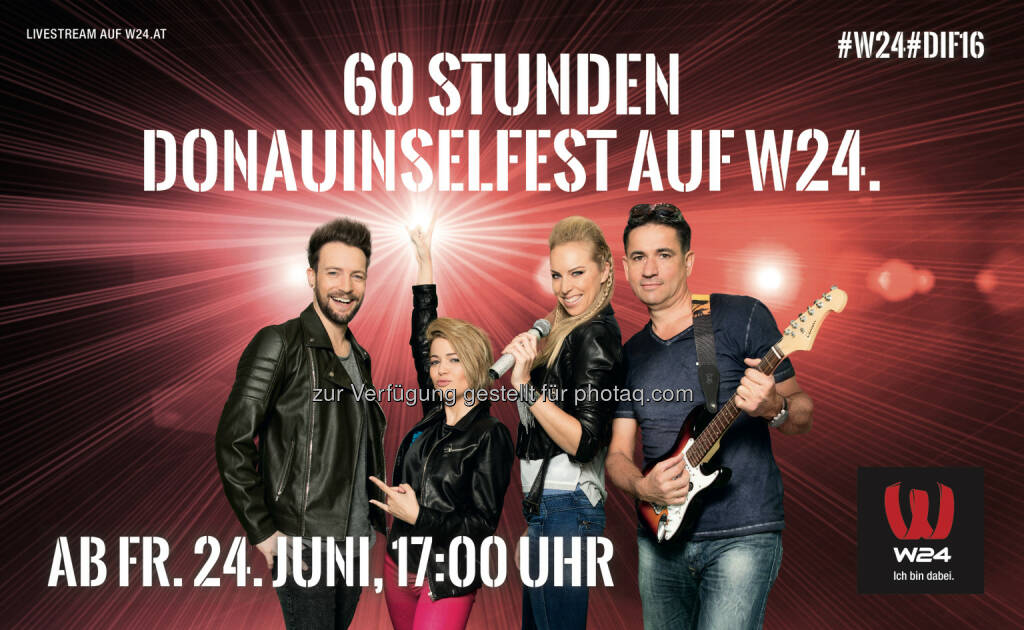 Peter Schreiber, Jenny Posch, Nadine Friedrich, Gerhard Koller : W24 berichtet wieder über 60 Stunden vom Wiener Donauinselfest : Fotocredit: W24/Kawka (15.06.2016)