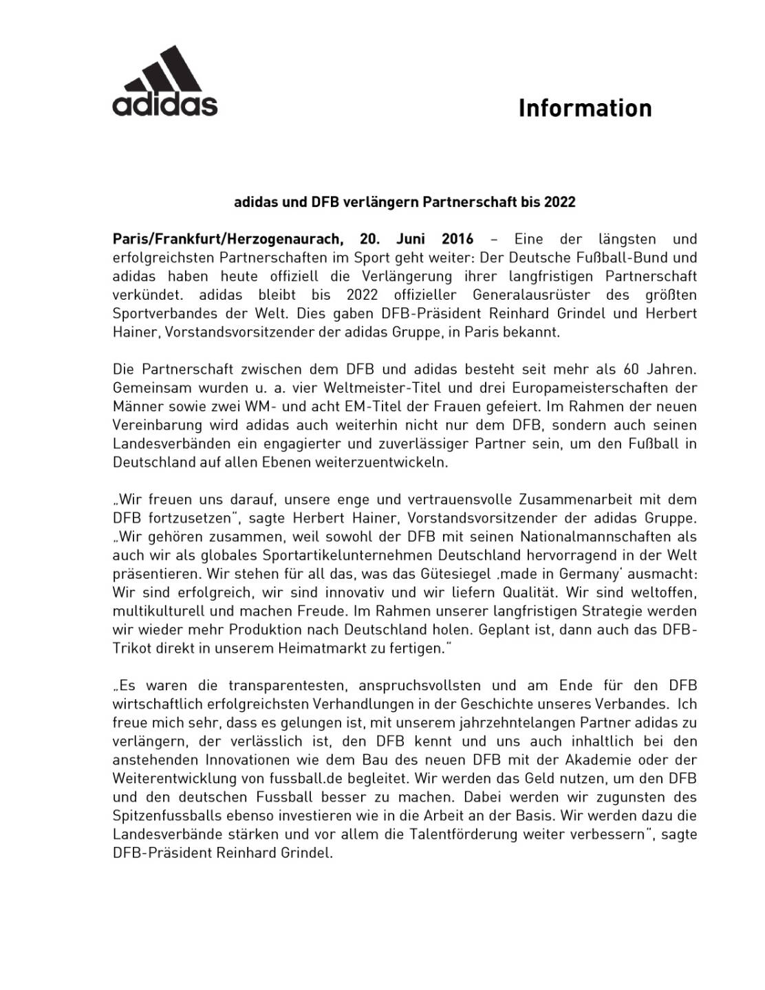 adidas und DFB verlängern Partnerschaft bis 2022, Seite 1/2, komplettes Dokument unter http://boerse-social.com/static/uploads/file_1234_adidas_und_dfb_verlangern_partnerschaft_bis_2022.pdf