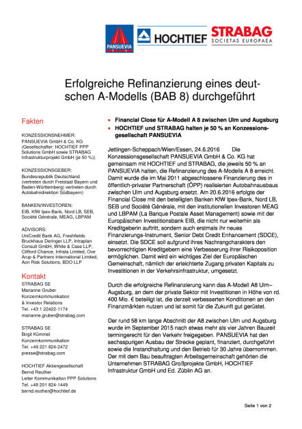 Strabag: A8 Refinanzierung, Seite 1/2, komplettes Dokument unter http://boerse-social.com/static/uploads/file_1276_strabag_a8_refinanzierung.pdf (24.06.2016) 