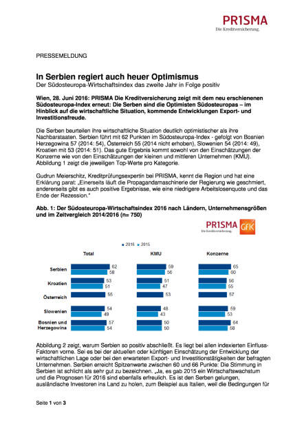 Prisma Die Kreditversicherung: In Serbien regiert auch heuer Optimismus, Seite 1/3, komplettes Dokument unter http://boerse-social.com/static/uploads/file_1284_prisma_die_kreditversicherung_in_serbien_regiert_auch_heuer_optimismus.pdf (28.06.2016) 