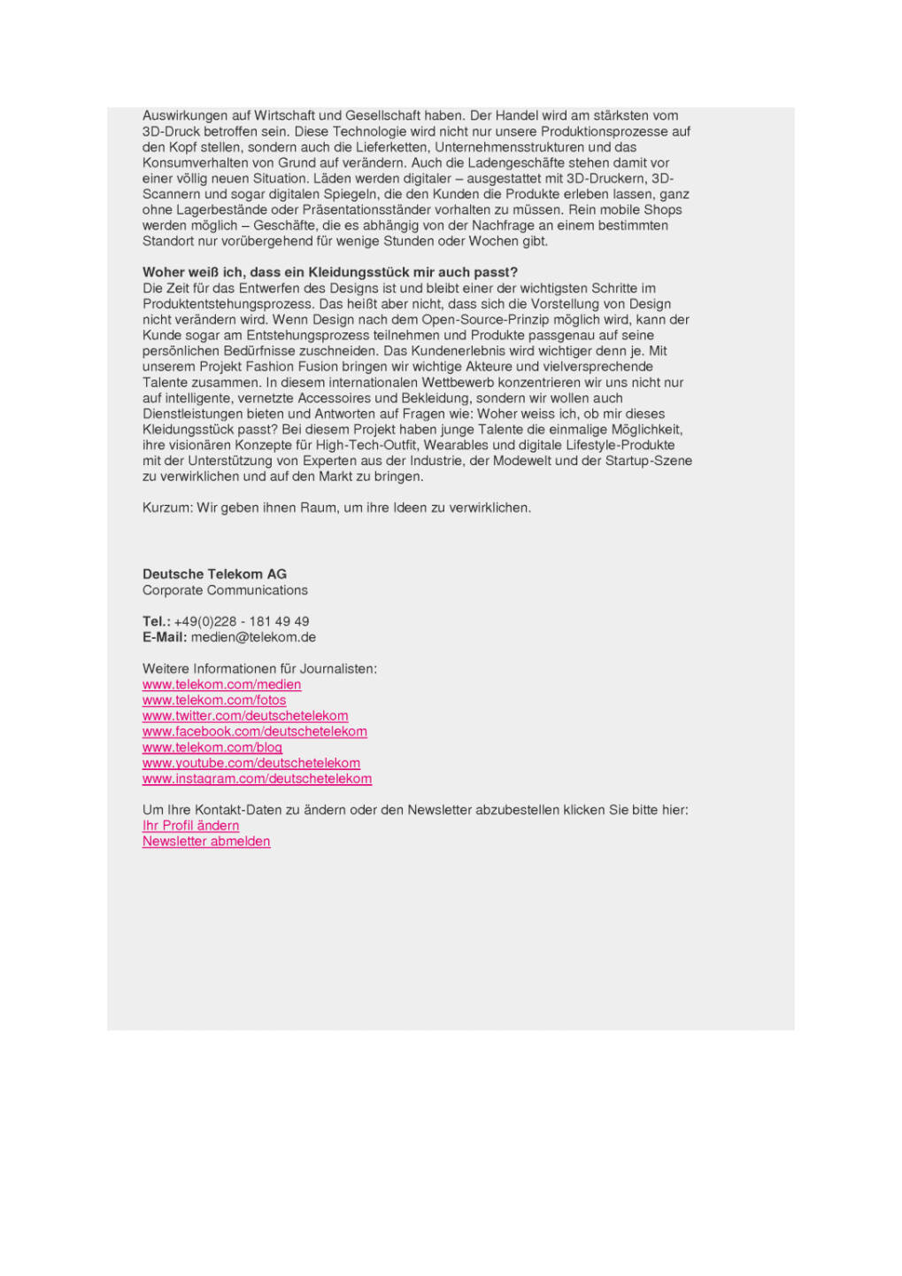 Deutsche Telekom: Fashion Fusion – Kleidung wird digital, Seite 2/2, komplettes Dokument unter http://boerse-social.com/static/uploads/file_1299_deutsche_telekom_fashion_fusion_kleidung_wird_digital.pdf