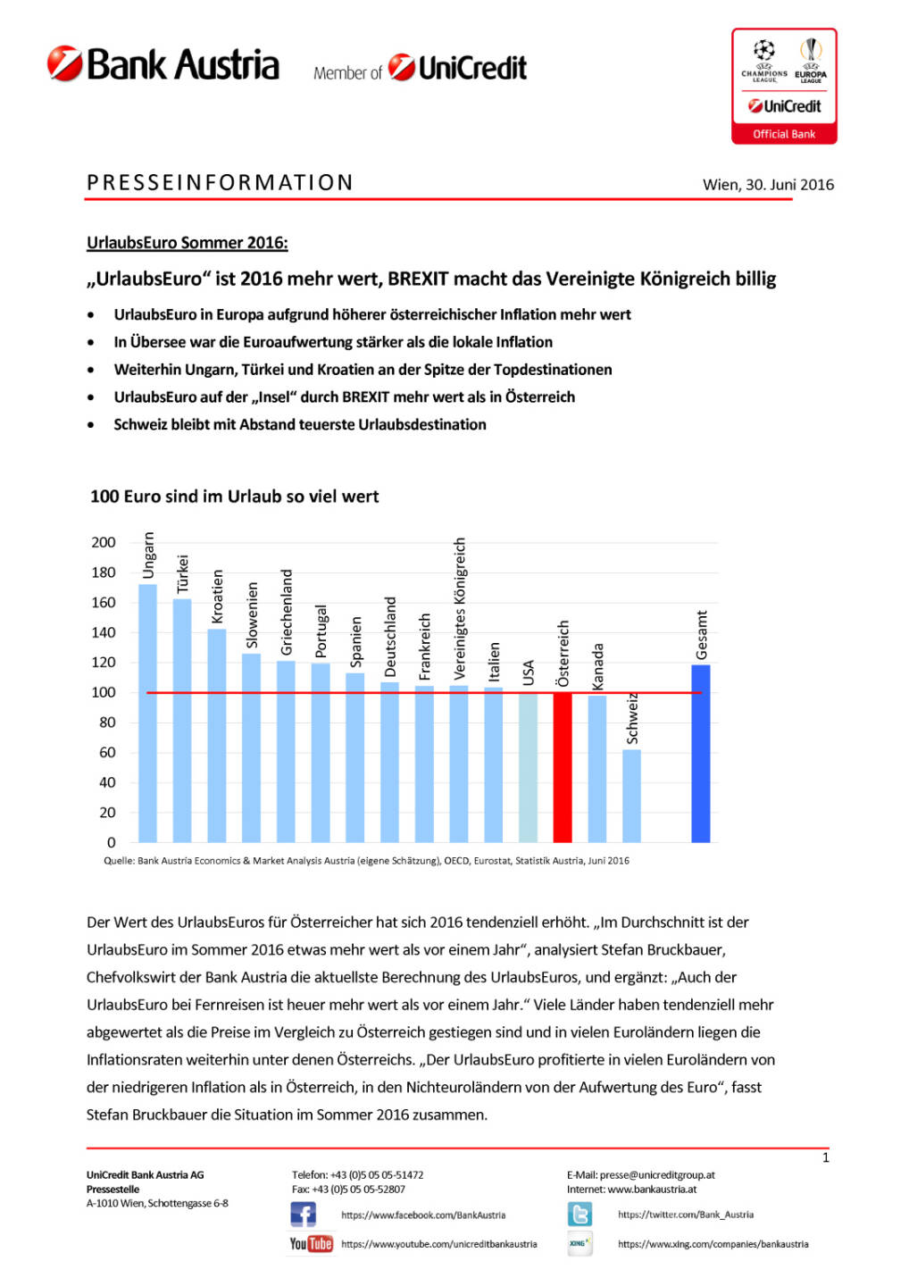 Bank Austria: UrlaubsEuro Sommer 2016, Seite 1/7, komplettes Dokument unter http://boerse-social.com/static/uploads/file_1304_bank_austria_urlaubseuro_sommer_2016.pdf