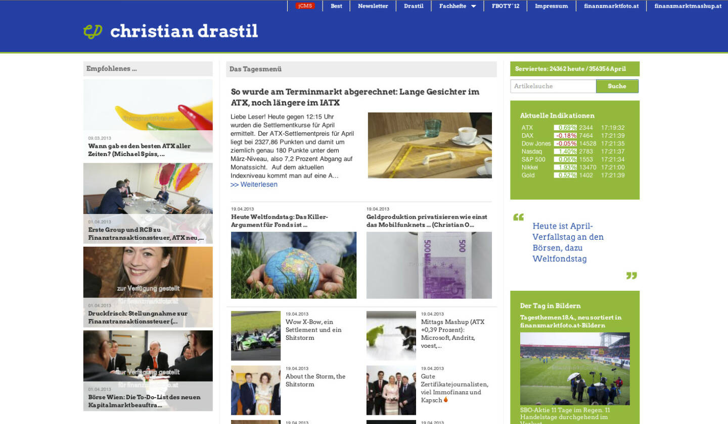 http://www.christian-drastil.com am 19.4.2013 Nachmittags