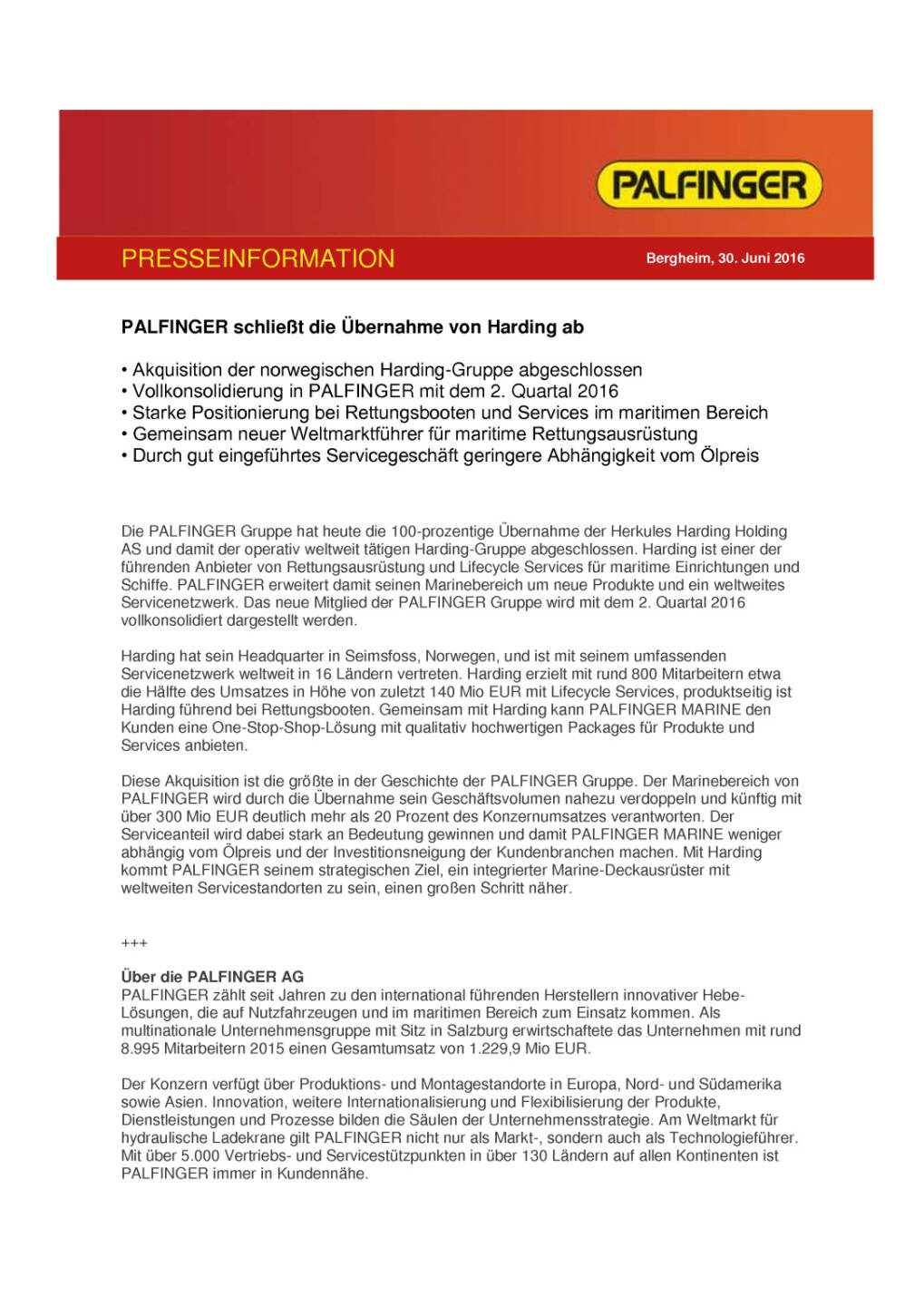 Palfinger schließt die Übernahme von Harding ab, Seite 1/2, komplettes Dokument unter http://boerse-social.com/static/uploads/file_1310_palfinger_schliesst_die_ubernahme_von_harding_ab.pdf