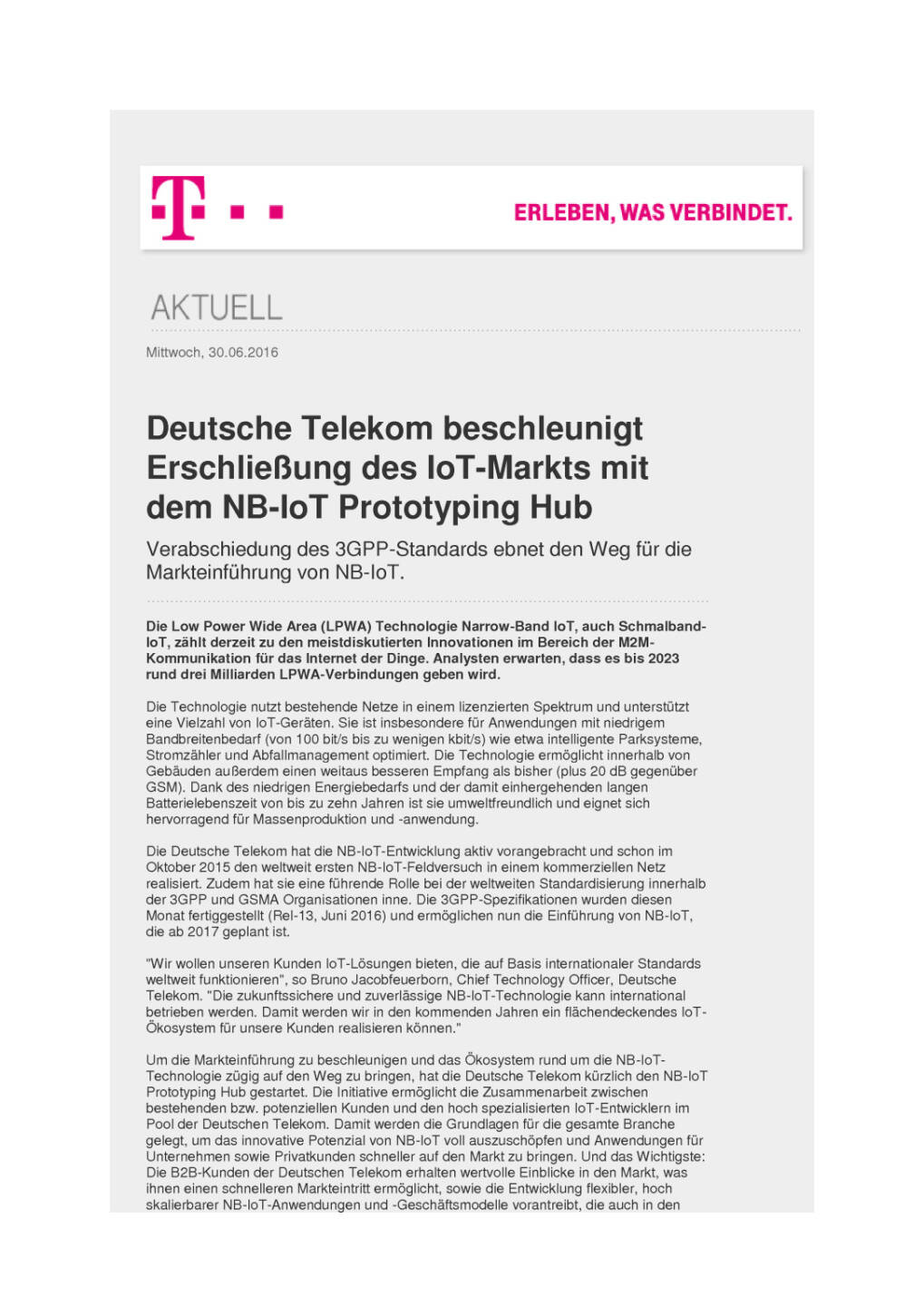 Deutsche Telekom beschleunigt Erschließung des IoT-Markts, Seite 1/2, komplettes Dokument unter http://boerse-social.com/static/uploads/file_1313_deutsche_telekom_beschleunigt_erschliessung_des_iot-markts.pdf