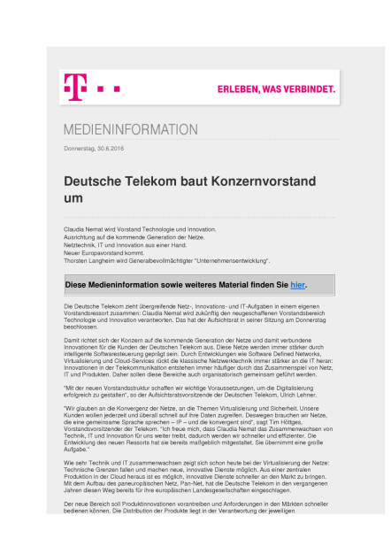 Deutsche Telekom baut Konzernvorstand um, Seite 1/2, komplettes Dokument unter http://boerse-social.com/static/uploads/file_1315_deutsche_telekom_baut_konzernvorstand_um.pdf (30.06.2016) 
