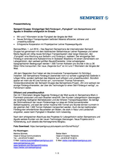 Semperit Gruppe: „Flyingbelt“ von Sempertrans und Agudio in Brasilien im Einsatz, Seite 1/2, komplettes Dokument unter http://boerse-social.com/static/uploads/file_1321_semperit_gruppe_flyingbelt_von_sempertrans_und_agudio_in_brasilien_im_einsatz.pdf (01.07.2016) 