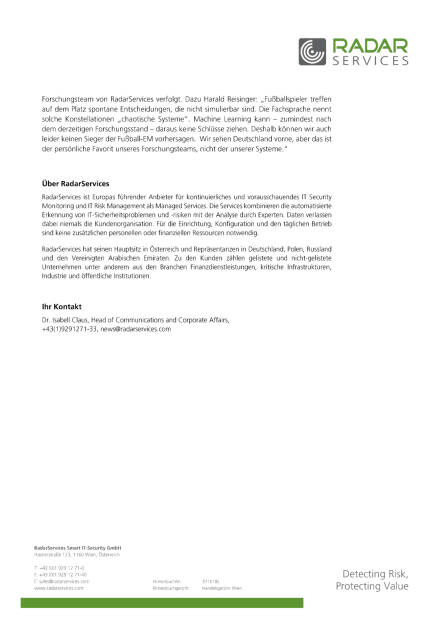 RadarServices: Machine Learning - wie selbstlernende Systeme Cyberangriffe aufdecken, Seite 3/3, komplettes Dokument unter http://boerse-social.com/static/uploads/file_1324_radarservices_machine_learning_-_wie_selbstlernende_systeme_cyberangriffe_aufdecken.pdf (04.07.2016) 