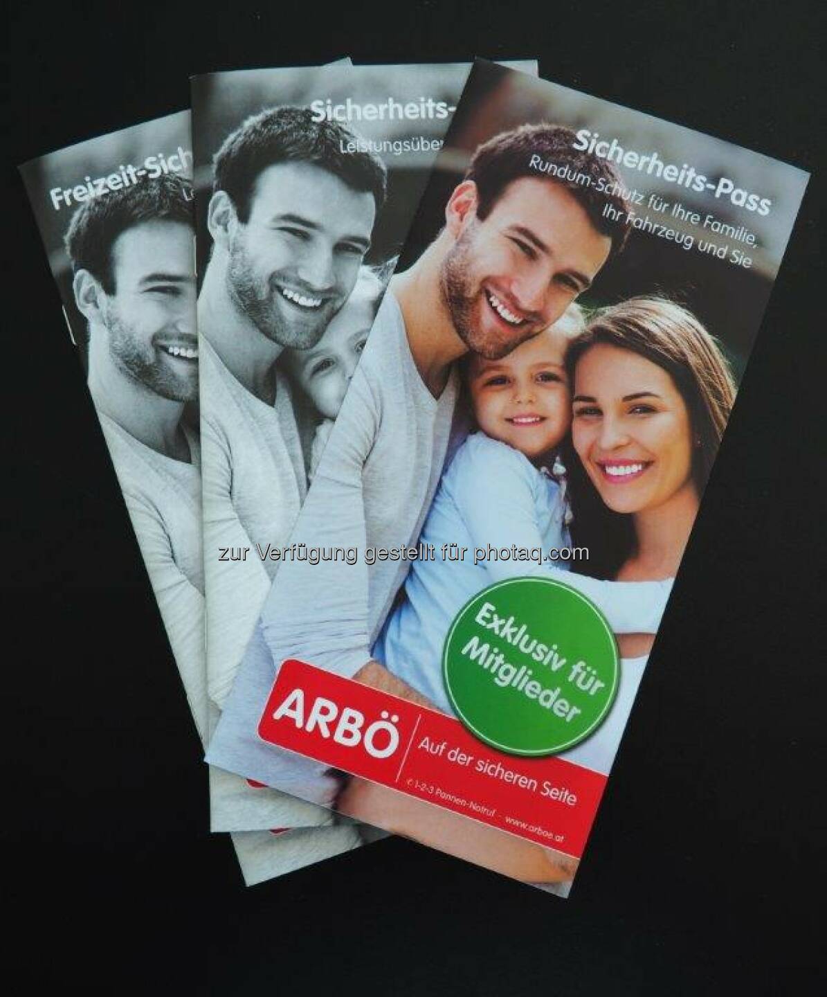 ARBÖ Sicherheits-Pass-Folder : Versicherungsleistungen für Mitglieder für den Urlaub : Fotocredit: ARBÖ