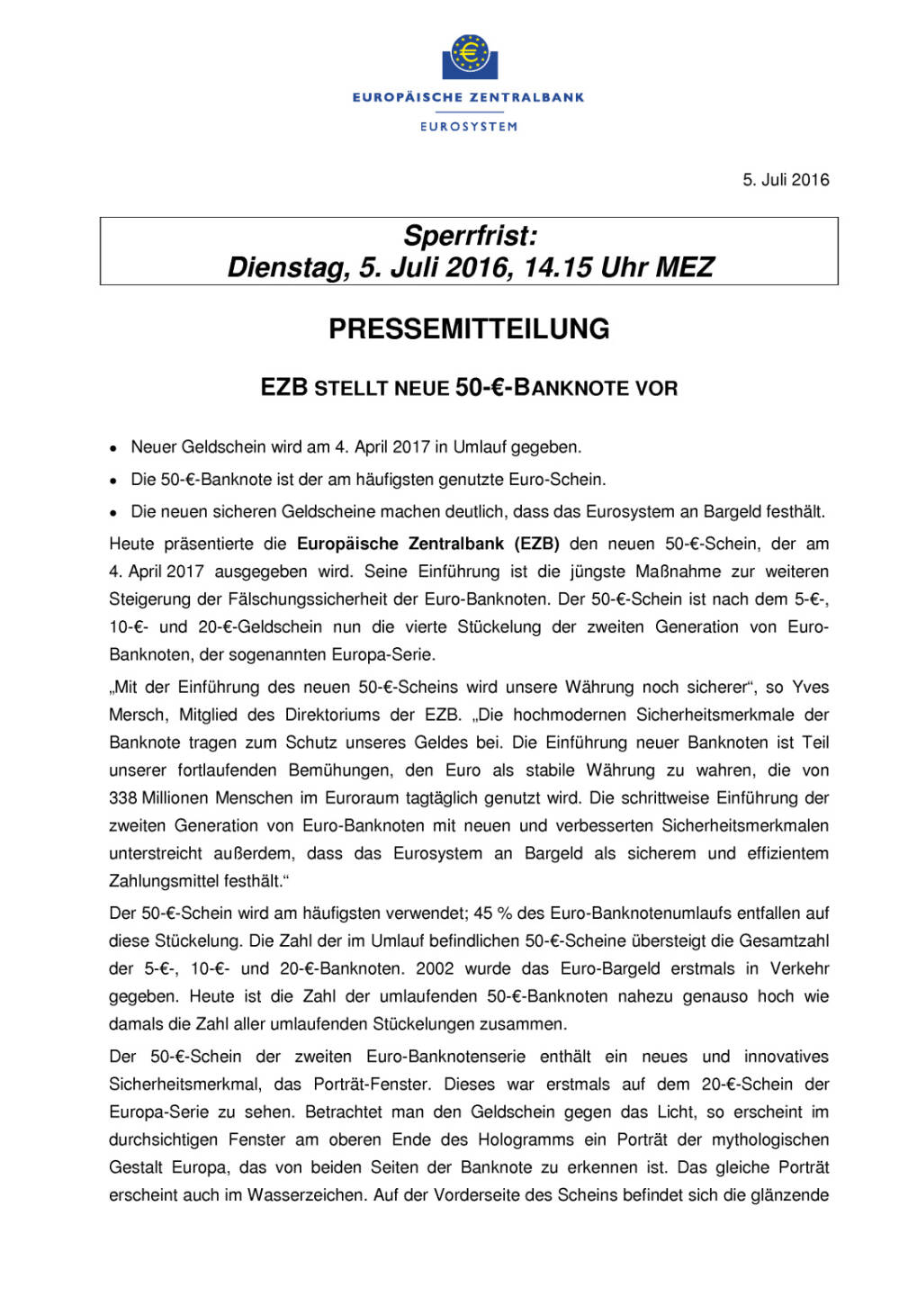 OeNB: EZB stellt neue 50-€-Banknote vor, Seite 1/2, komplettes Dokument unter http://boerse-social.com/static/uploads/file_1336_oenb_ezb_stellt_neue_50--banknote_vor.pdf