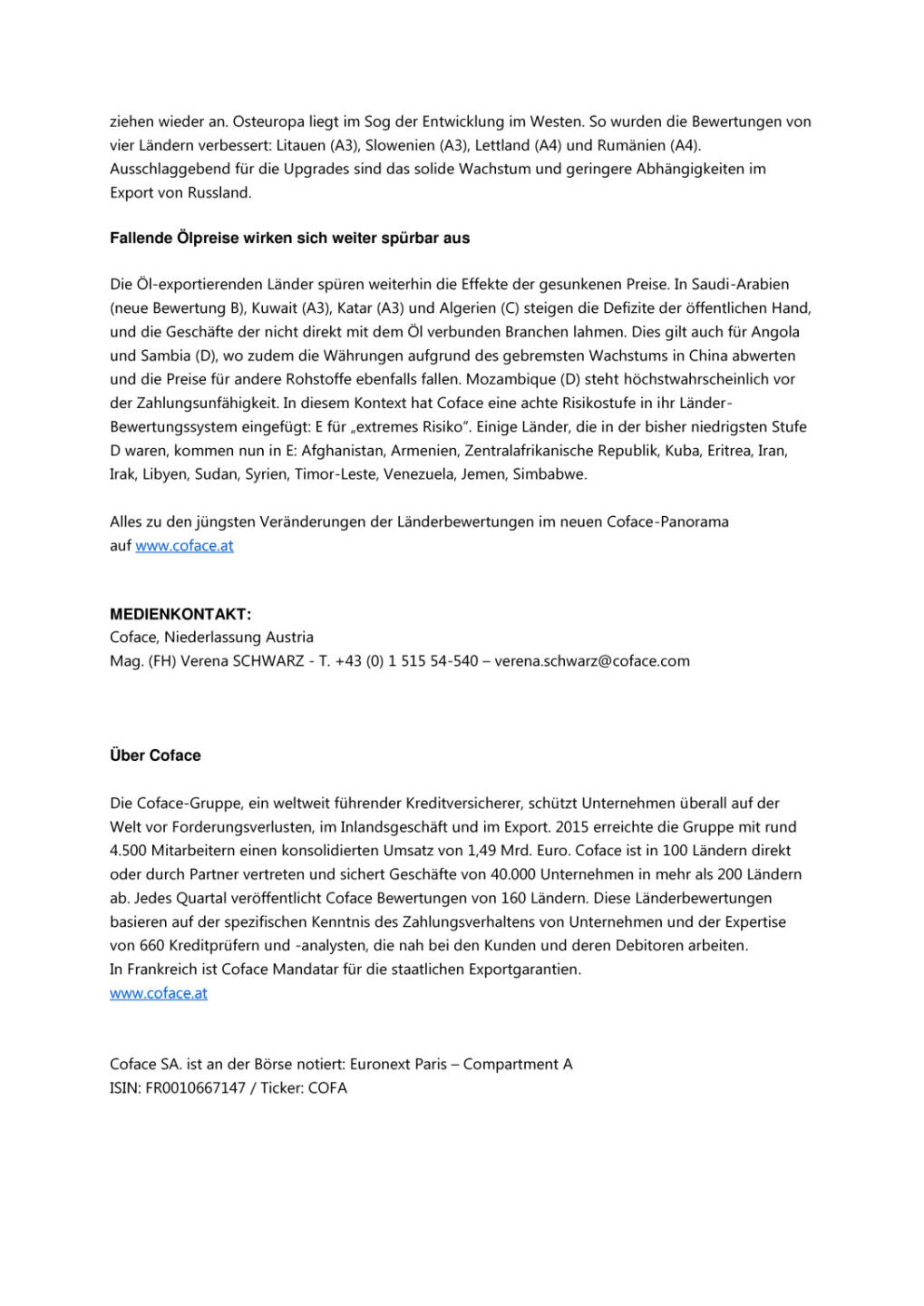 Coface: Risiken weltweit auf Höchststand, Seite 2/2, komplettes Dokument unter http://boerse-social.com/static/uploads/file_1340_coface_risiken_weltweit_auf_hochststand.pdf