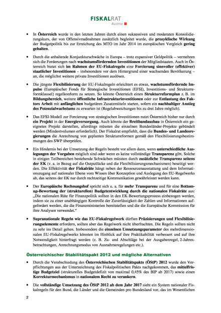 Fiskalrat: Empfehlung zur Budgetpolitik, Seite 2/4, komplettes Dokument unter http://boerse-social.com/static/uploads/file_1345_fiskalrat_empfehlung_zur_budgetpolitik.pdf (06.07.2016) 