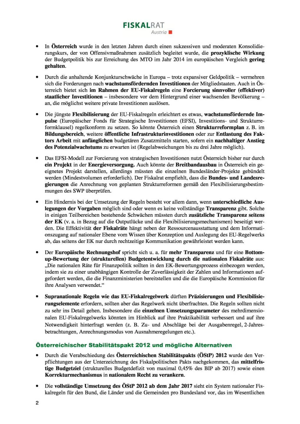 Fiskalrat: Empfehlung zur Budgetpolitik, Seite 2/4, komplettes Dokument unter http://boerse-social.com/static/uploads/file_1345_fiskalrat_empfehlung_zur_budgetpolitik.pdf