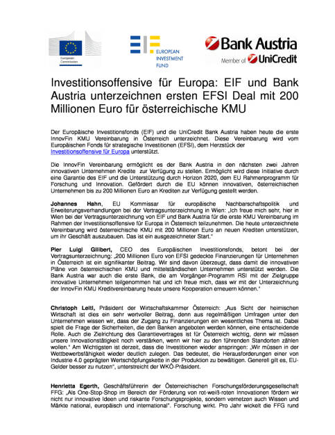 Bank Austria: Investitionsoffensive für Europa, Seite 1/3, komplettes Dokument unter http://boerse-social.com/static/uploads/file_1360_bank_austria_investitionsoffensive_fur_europa.pdf (07.07.2016) 