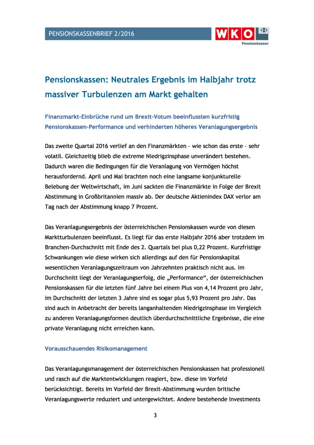 WKO: Pensionskassenbrief des Fachverbandes für Pensionskassen, Seite 3/18, komplettes Dokument unter http://boerse-social.com/static/uploads/file_1384_wko_pensionskassenbrief_des_fachverbandes_fur_pensionskassen.pdf