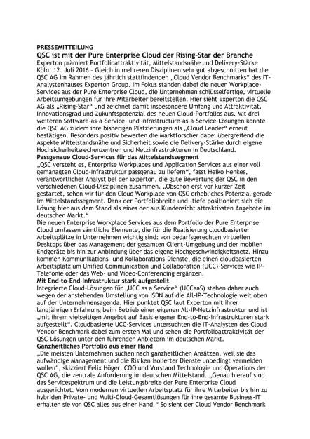 QSC ist mit der Pure Enterprise Cloud der Rising-Star der Branche, Seite 1/2, komplettes Dokument unter http://boerse-social.com/static/uploads/file_1388_qsc_ist_mit_der_pure_enterprise_cloud_der_rising-star_der_branche.pdf (12.07.2016) 