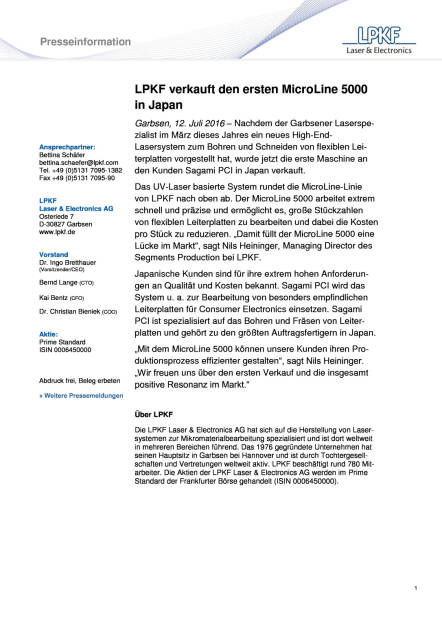 LPKF verkauft den ersten MicroLine 5000 in Japan, Seite 1/1, komplettes Dokument unter http://boerse-social.com/static/uploads/file_1389_lpkf_verkauft_den_ersten_microline_5000_in_japan.pdf (12.07.2016) 