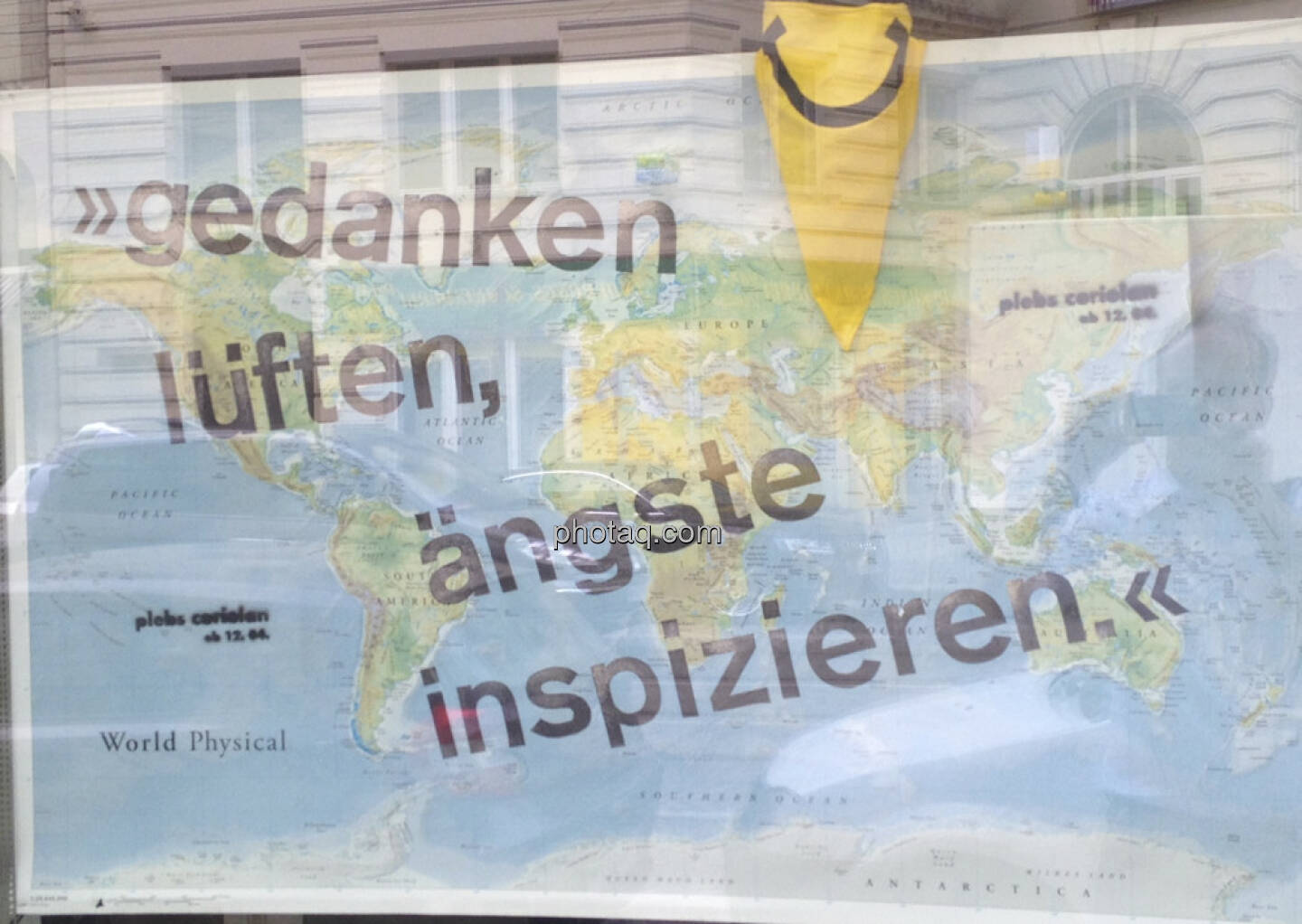 Weltkarte Gedanken lüften, Ängste inspizieren