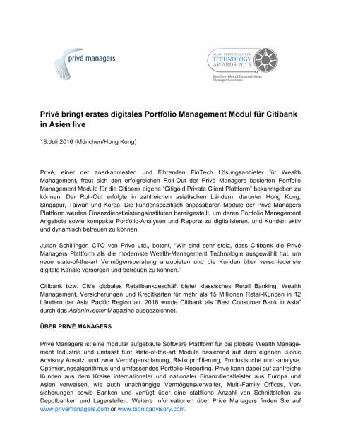 Privé: Erstes digitales Portfolio Management Modul für Citibank in Asien live, Seite 1/2, komplettes Dokument unter http://boerse-social.com/static/uploads/file_1431_prive_erstes_digitales_portfolio_management_modul_fur_citibank_in_asien_live.pdf (18.07.2016) 